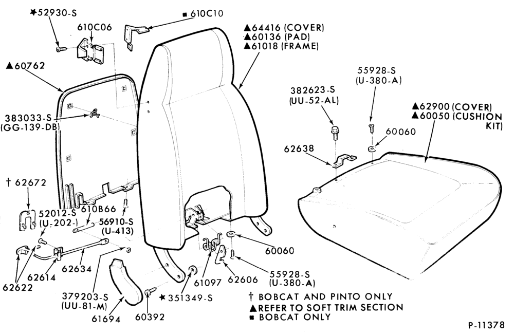 Схема SEATS AND SEAT BELTS-Seat back latch - manual