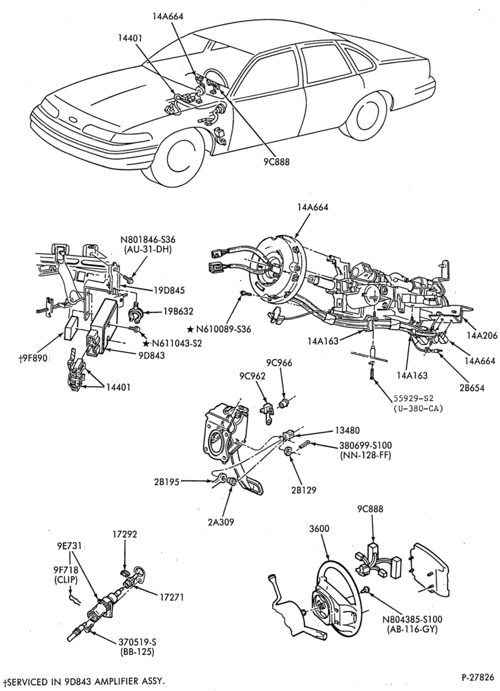 Схема Воздушная заслонка, ACCELERATOR AND SPEED CONTROL-Speed control - passenger compartment