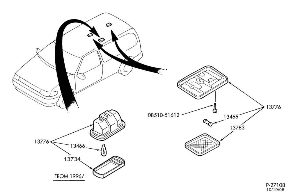 Схема LAMPS-Dome lamp & related parts-DM