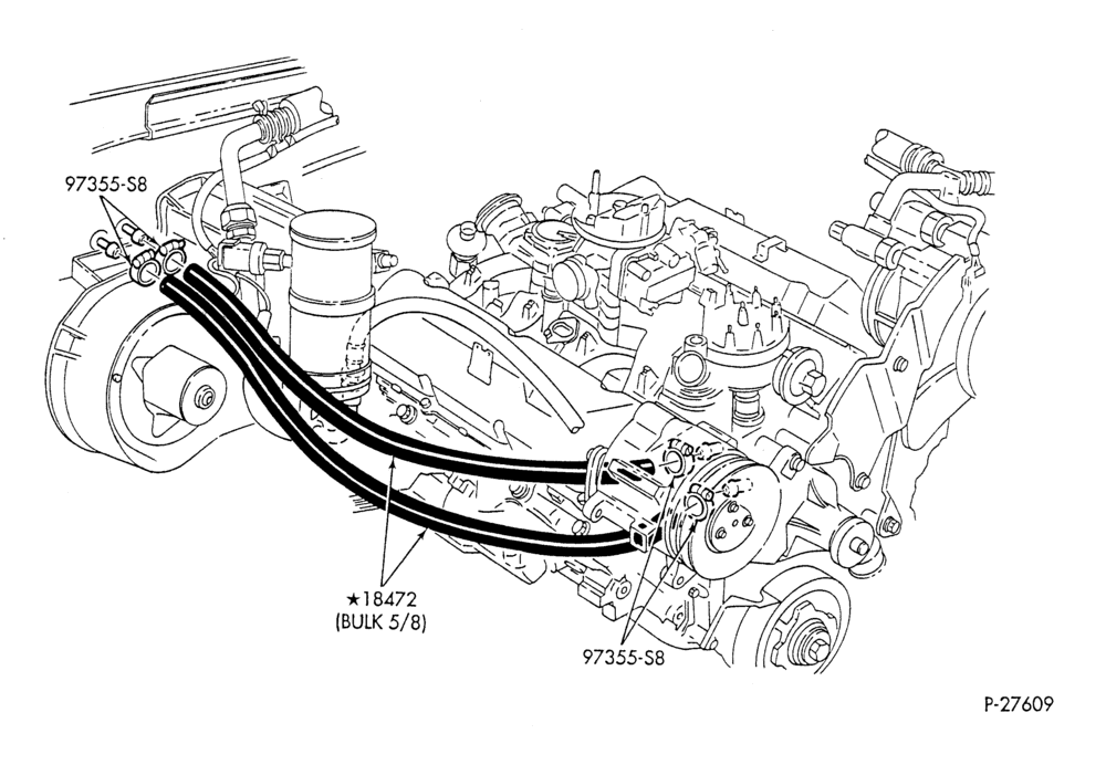 Схема HEATER HOSES & TUBES-8 cyl. - 7.5L - w/A/C-F & U