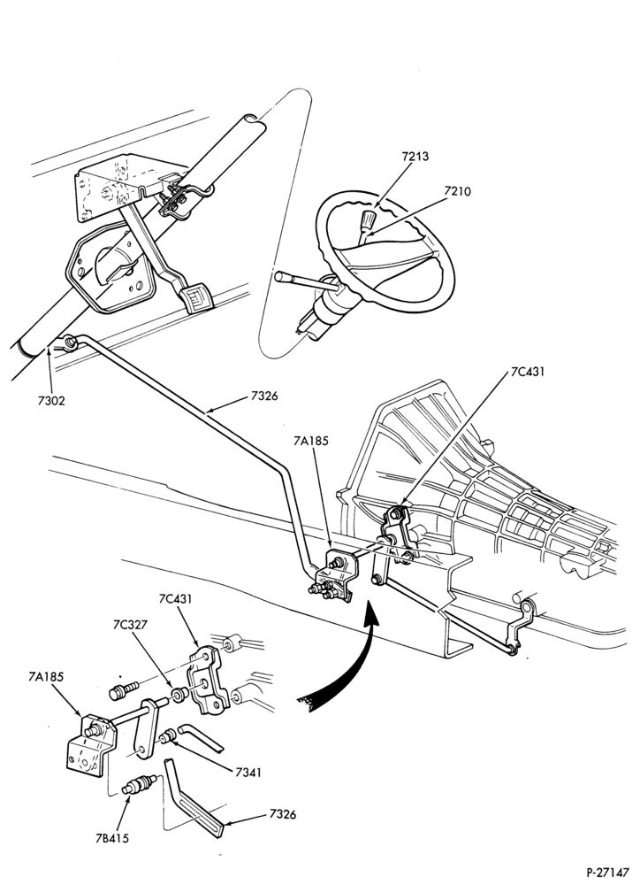 Схема E4OD TYPE-EXTERNAL PARTS - Gearshift Controls-F59(Stripped Chassis)