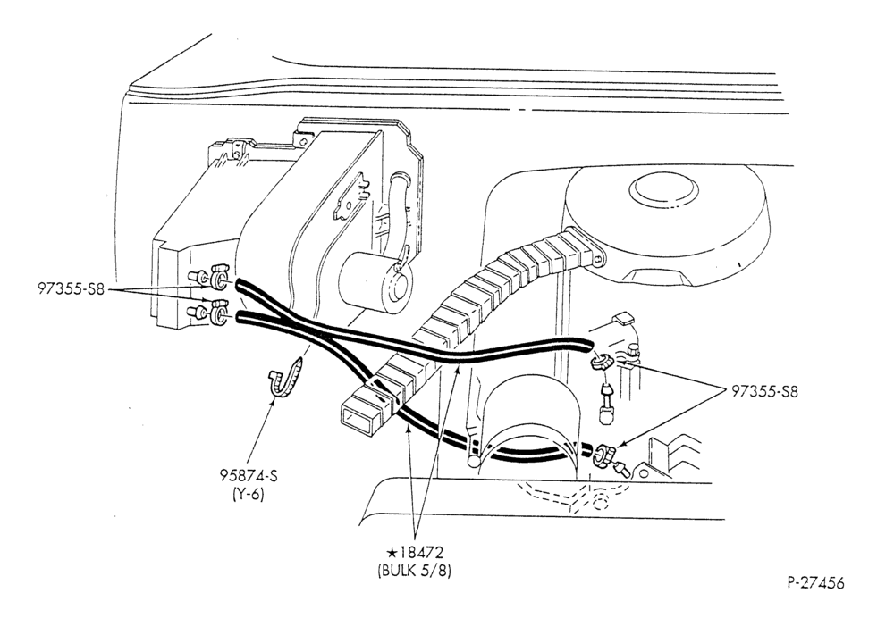 Схема HEATER HOSES & TUBES-8 cyl. - 7.5L - w/o A/C - w/o aux. heat-E