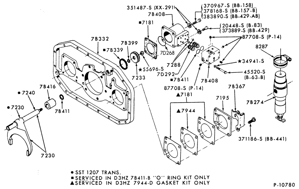 Схема INTERNAL PARTS-10 speed - Fuller RT6610 - case - counter shaft brake-FT800/900