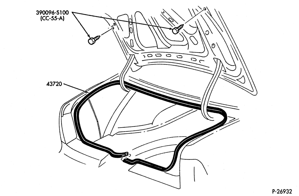 Схема ROOF-Latch compartment weatherstrip & plug button