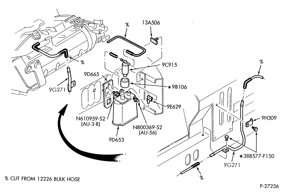 Схема 8 CYL. 4.6L-Fuel vapor canister and related parts