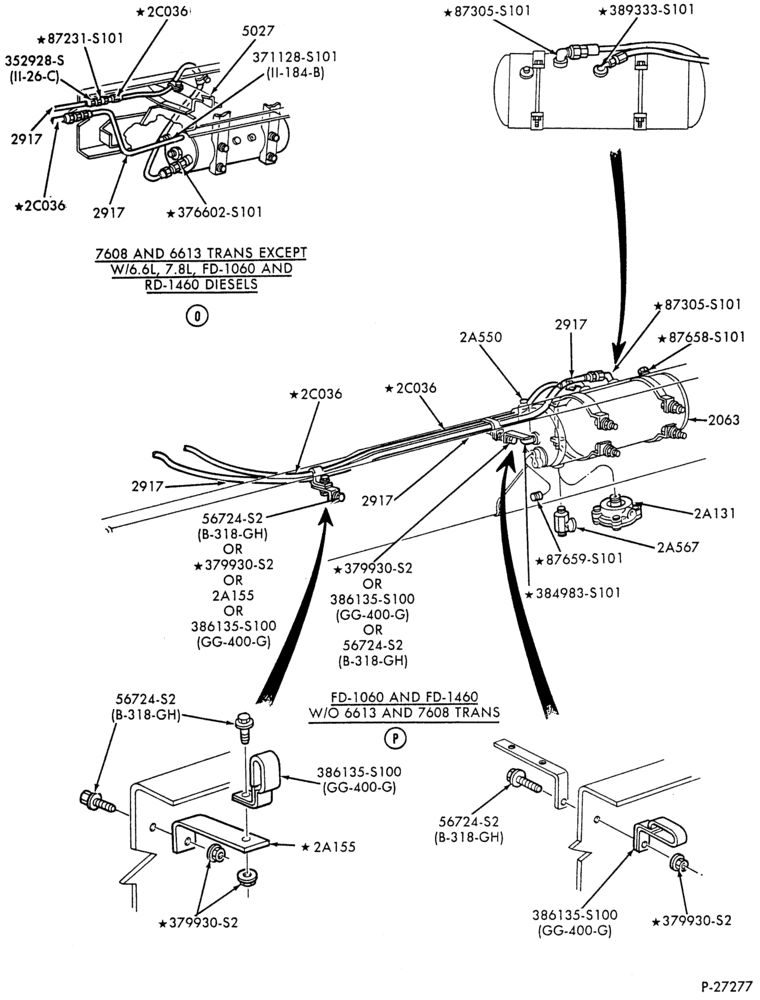 Схема BRAKE SYSTEMS - AIR-Air brake system - front end tubing - Page E-B600/700