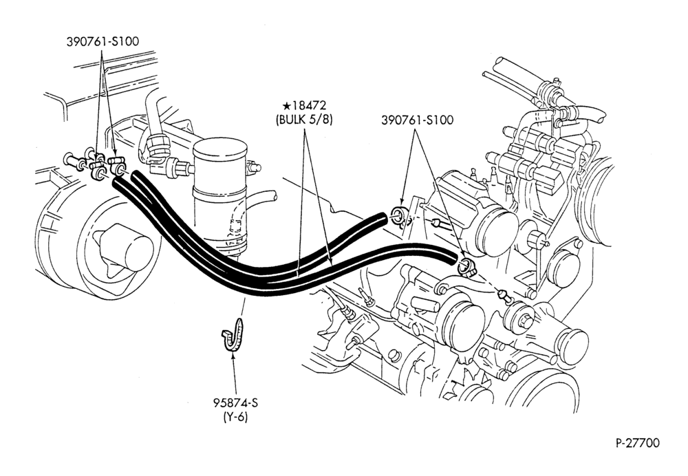 Схема HEATER HOSES & TUBES-8 cyl. - 5.8L - over 8500 G.V.W.-F & U