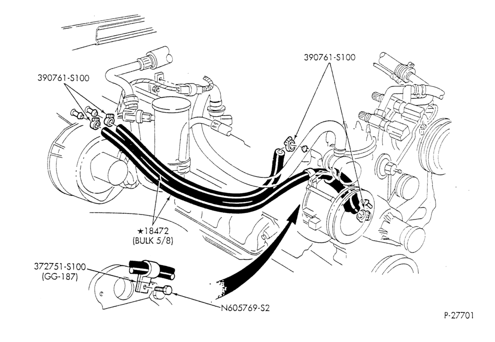 Схема HEATER HOSES & TUBES-8 cyl. - 5.8L - under 8500 G.V.W.-F & U