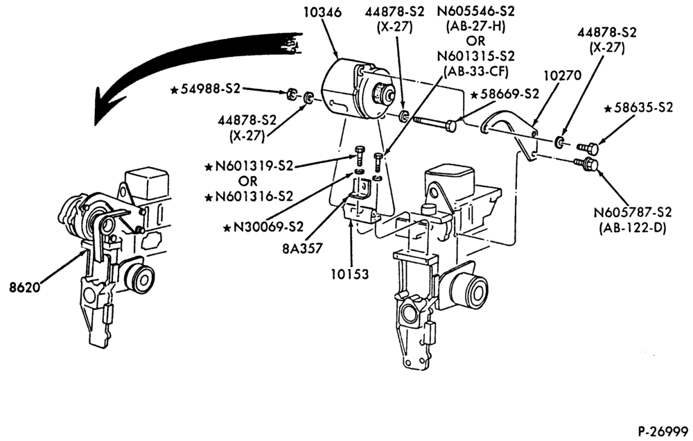Схема Генератор, INSTRUMENT CLUSTER, BATTERY-Alternator mounting brackets - 6 cyl. FD-1060 diesel - Delco Remy