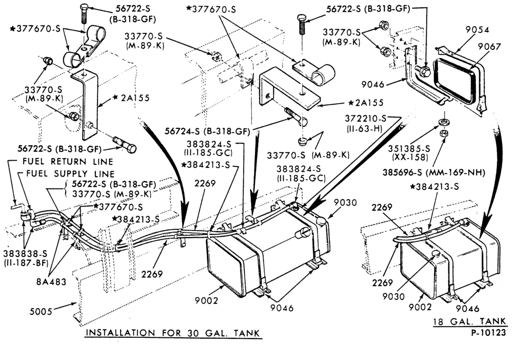 Схема 8 CYL. 10.4L (636 C.I.D.) DIESEL-C800-w/18 or 30 gallon rectangular L.H. frame mounted tank