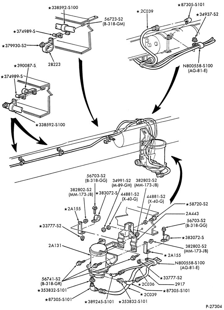 Схема BRAKE SYSTEMS - AIR-Air brake - line installation - 6 cyl. FD-1060 diesel-B600/700