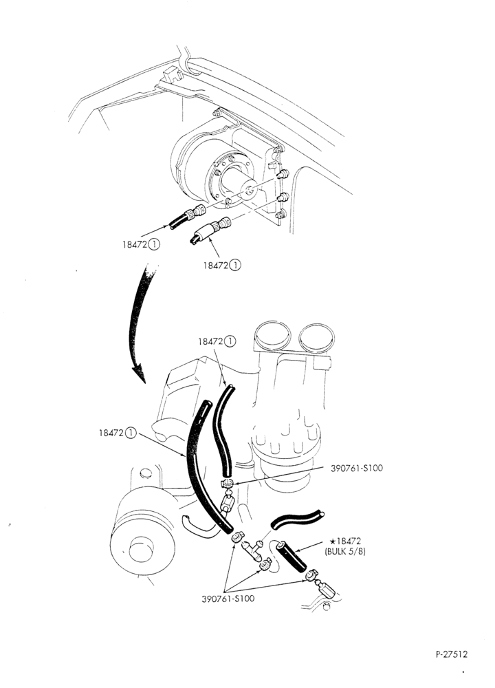 Схема HEATER HOSES & TUBES-8 cyl. - 7.5L - w/o aux. heat-E