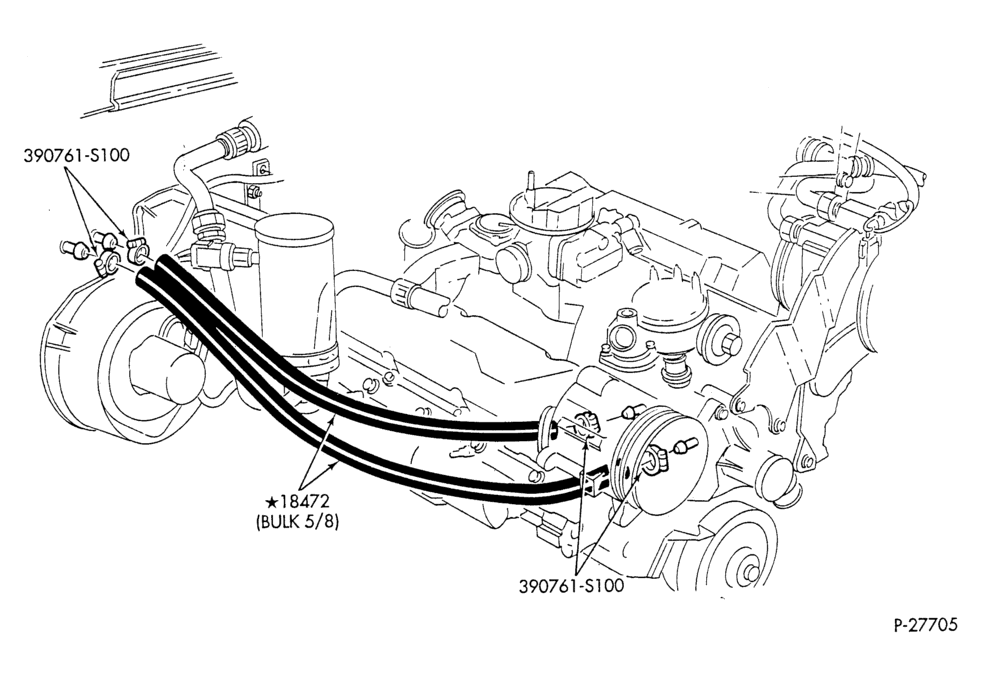 Схема HEATER HOSES & TUBES-8 cyl. - 7.5L - California-F & U