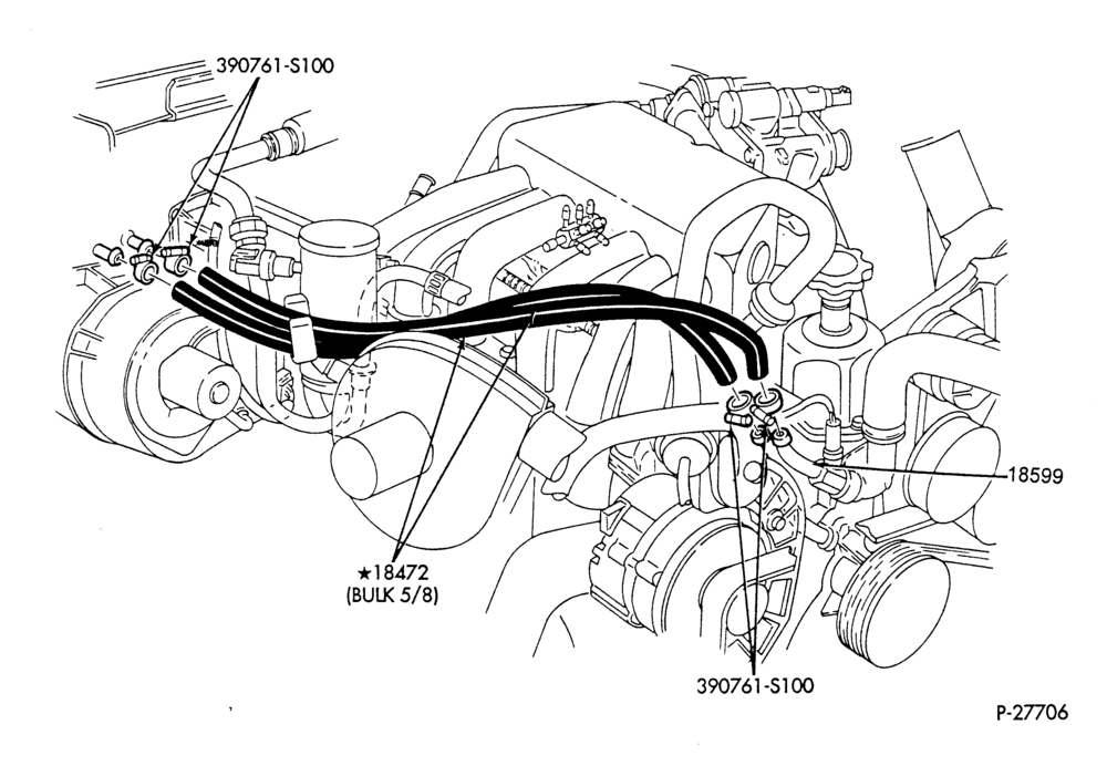 Схема HEATER HOSES & TUBES-6 cyl. - 4.9L-F & U
