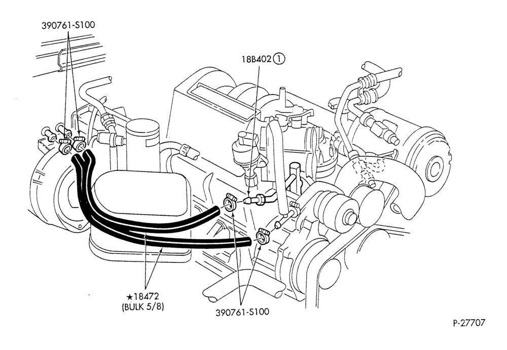 Схема HEATER HOSES & TUBES-8 cyl. - 5.8L-F & U