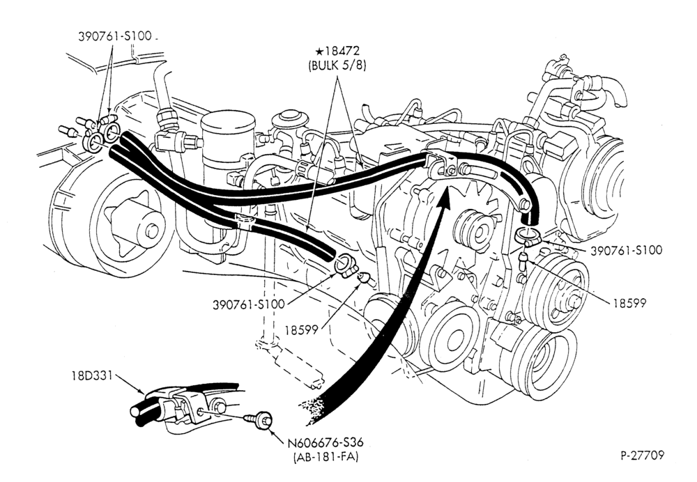 Схема HEATER HOSES & TUBES-8 cyl. - 7.3L-F & U