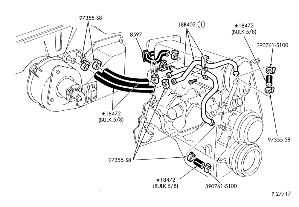 Схема HEATER HOSES & TUBES-4 cyl. - 2.0L & 2.3L-R & B
