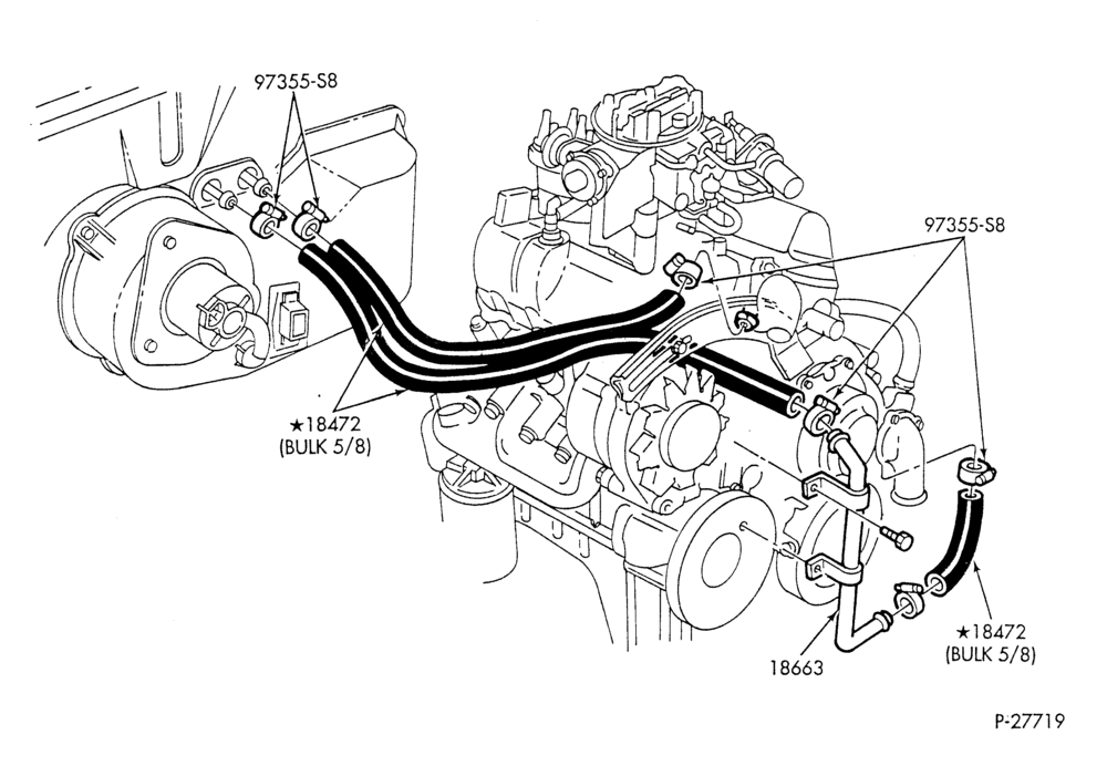 Схема HEATER HOSES & TUBES-6 cyl. - 2.8L-R & B