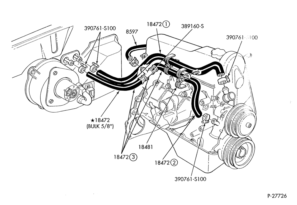 Схема HEATER HOSES & TUBES-4 cyl. - 2.0L-R & B