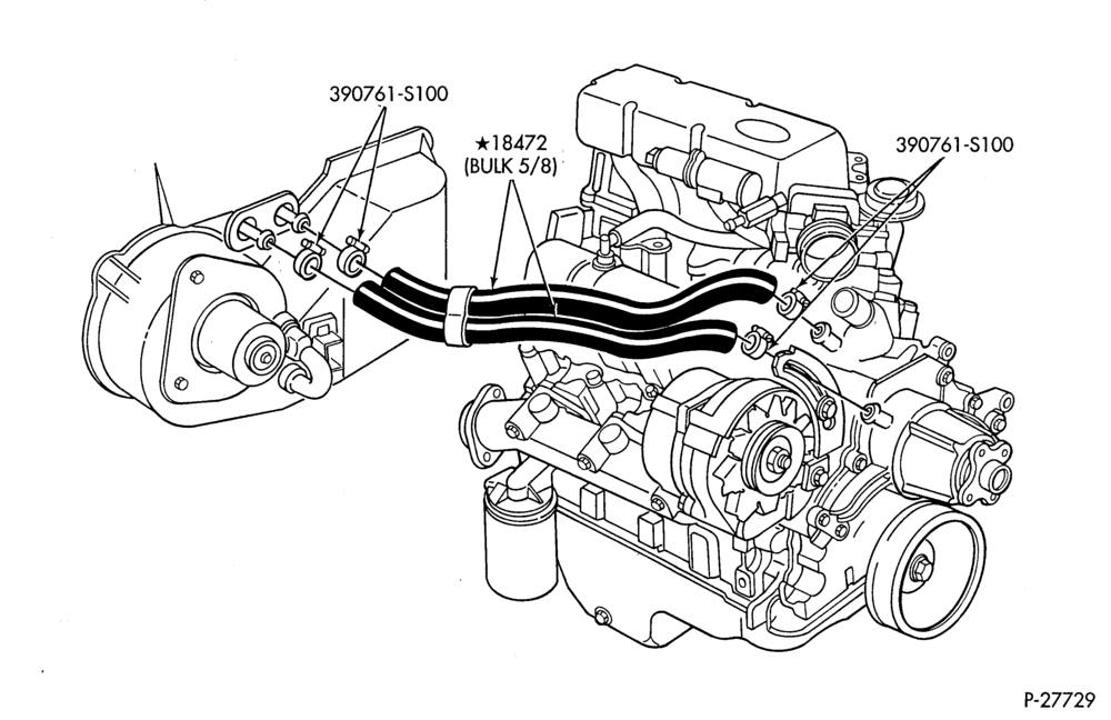 Схема HEATER HOSES & TUBES-6 cyl. - 2.9L-R & B