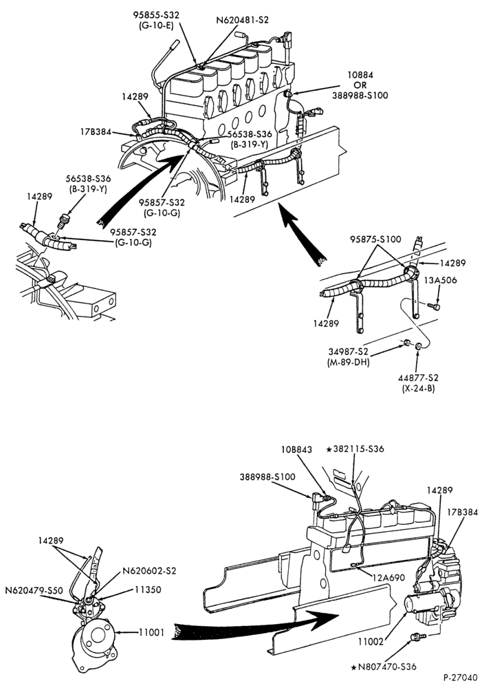 Схема DISTRIBUTOR AND IGNITION SYSTEM-Engine wiring - 6 cyl. FD-1060 diesel