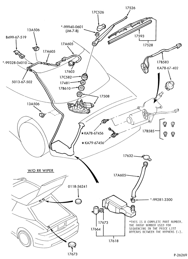 Схема SPEEDOMETER, BUMPERS, MIRRORS AND WIPERS-Rear liftgate - washer, wiper & motor