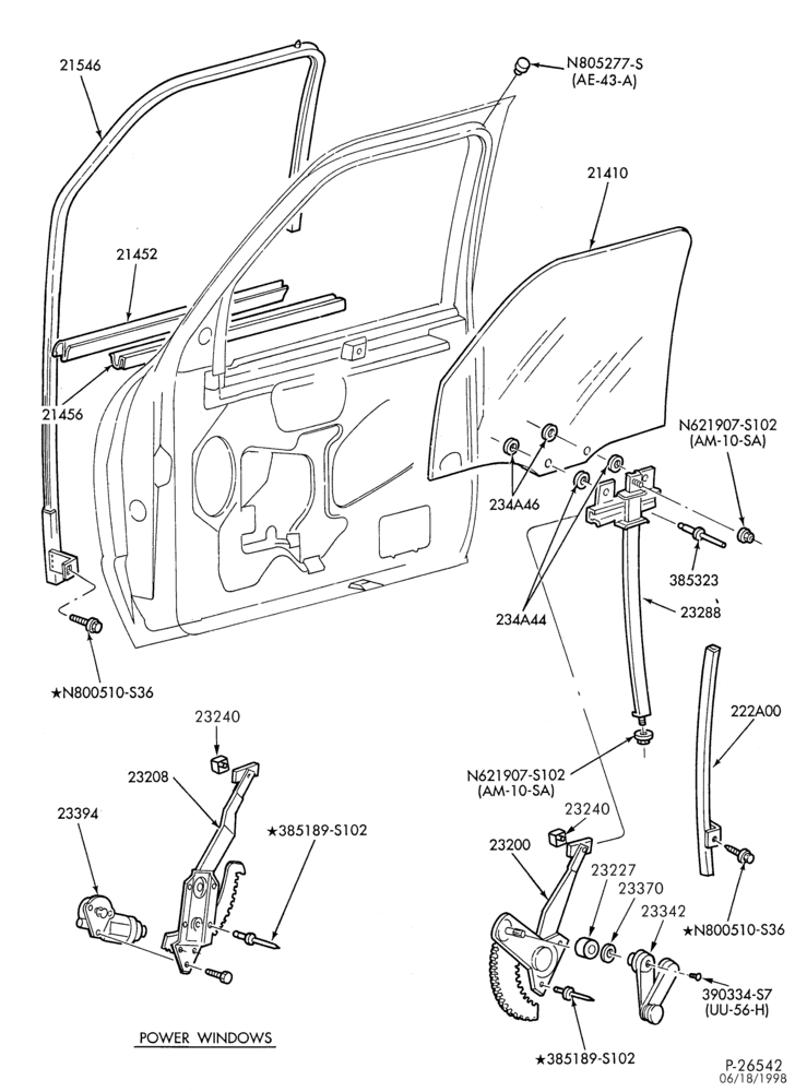 Схема BODY SIDES AND QUARTER-Front door window parts-R