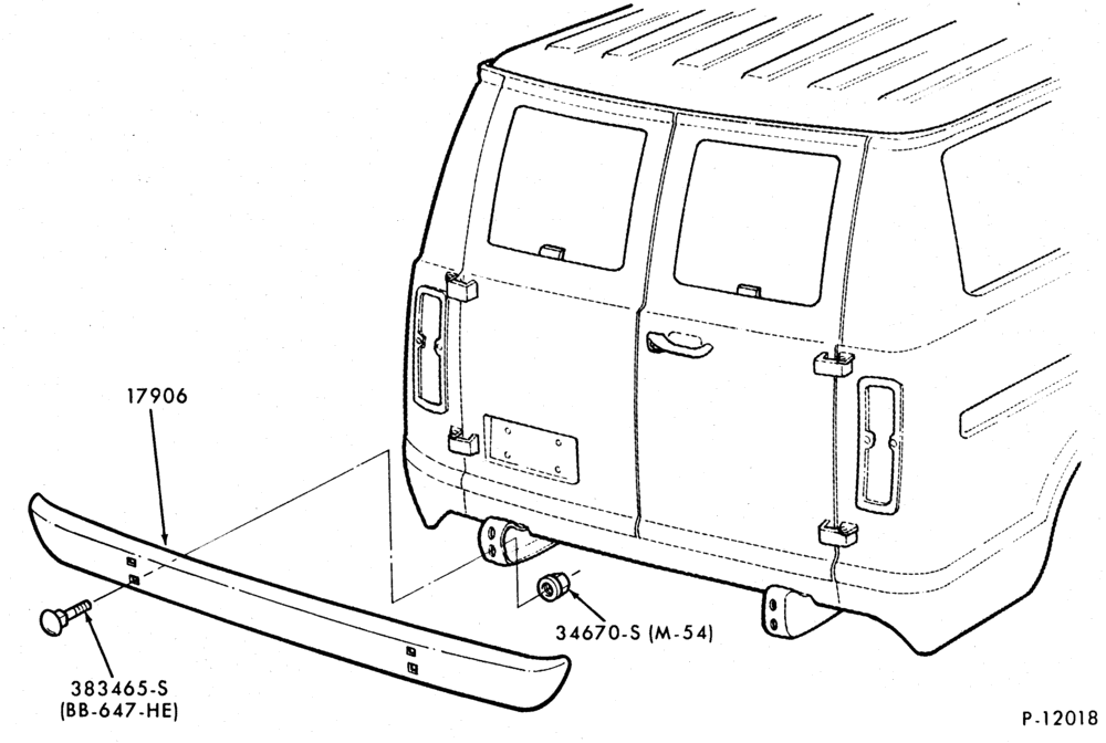 Схема BUMPERS-Rear bumper parts - w/o step bumper-All