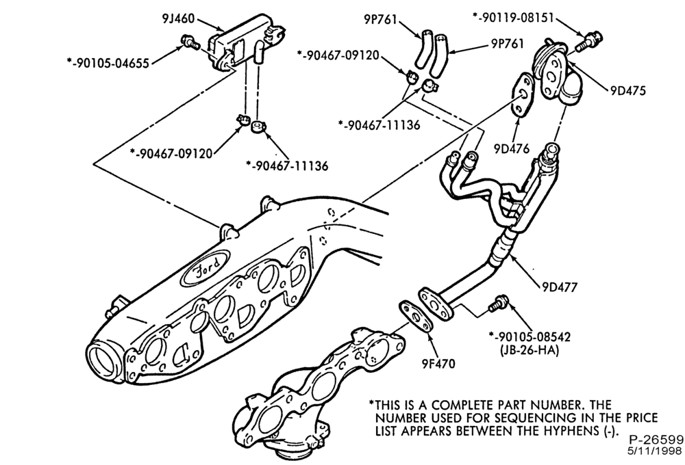 Схема 6 CYL. 3.2L - SHO-Emission system - exhaust gas - recirculation (E.G.R.)