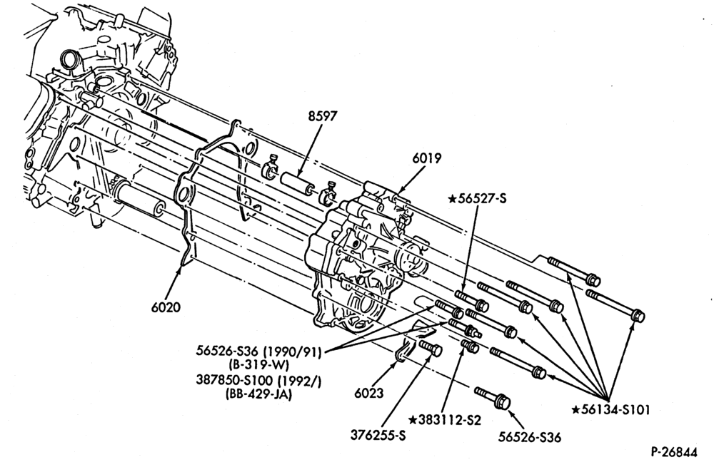 Схема Радиатор, GRILL AND COOLING-Cooling water pump & engine front cover to cyl. block - 8 cyl. 7.5L - gas-F250/350,F(SuperDuty)