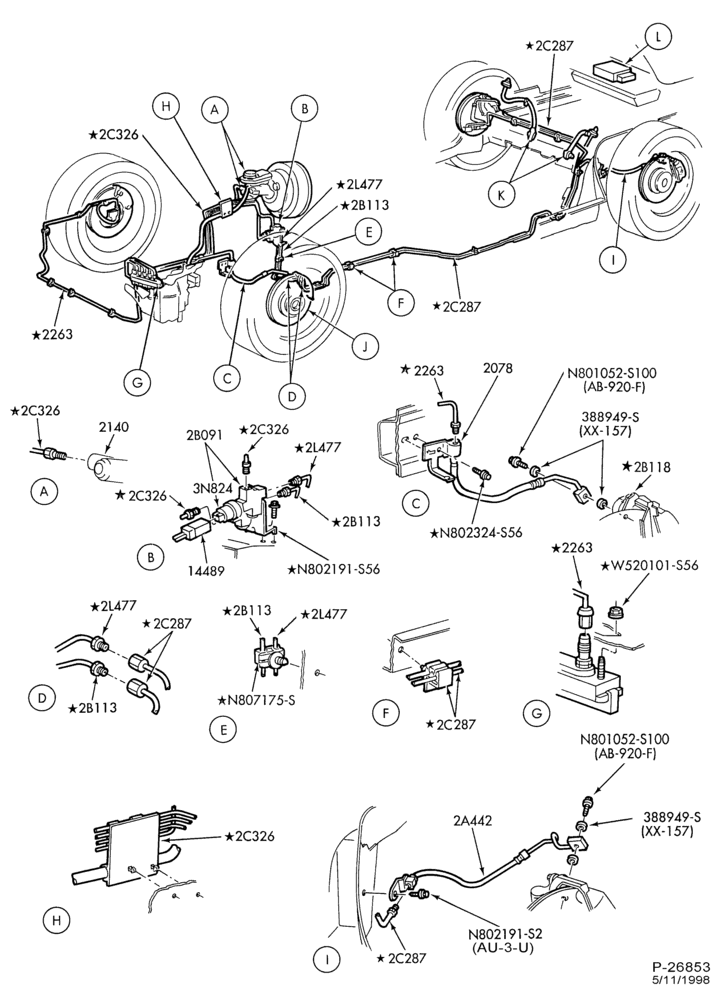 Схема BRAKES-Disc brake system - w/rear disc brake & anti-lock - Page A