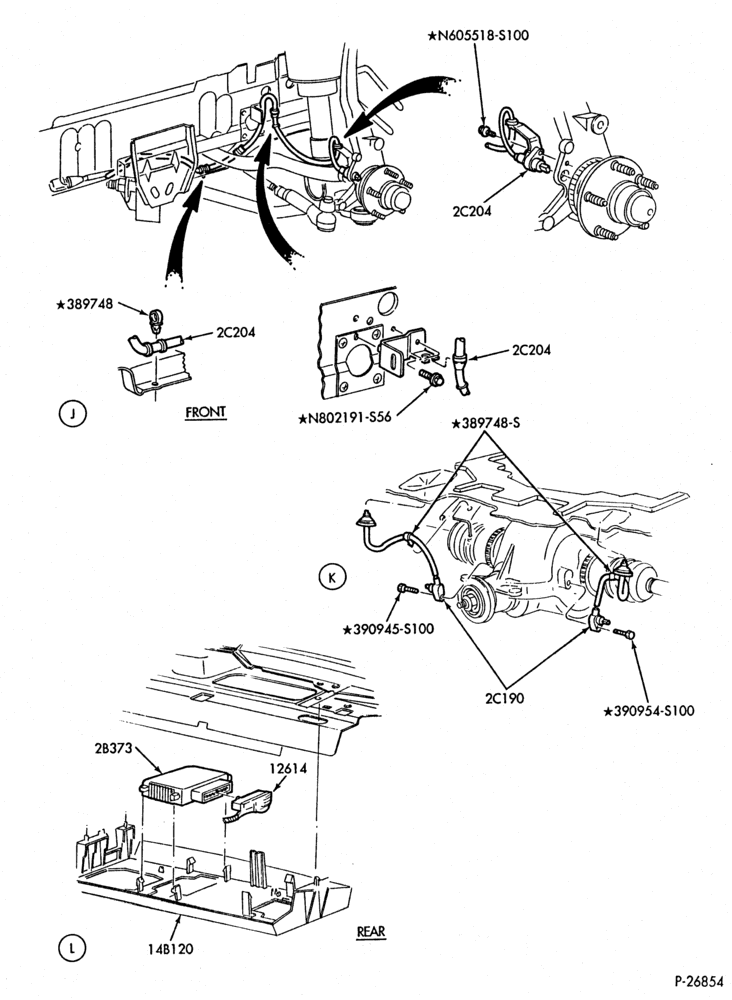Схема BRAKES-Disc brake system - with rear anti-lock disc brake - Page B