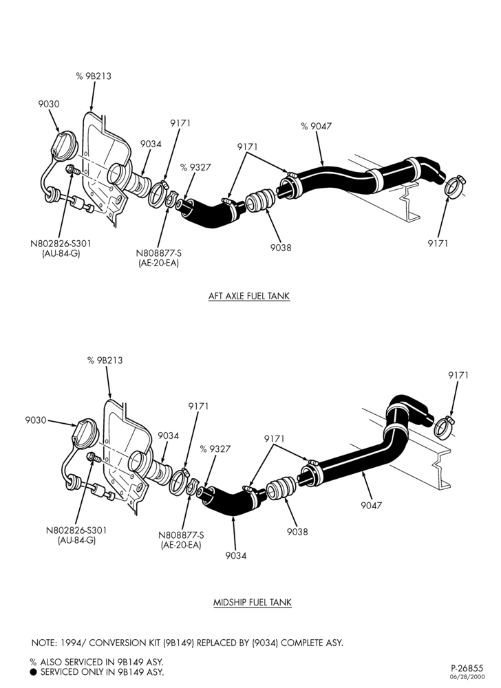 Схема 6 CYL. 4.9L - GAS-Fuel filler pipe installation - F350 Chassis Cab