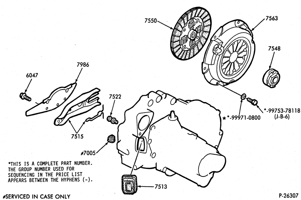 Схема EXTERNAL PARTS-Clutch plate, pressure plate, housing & flywheel - 4 cyl. 2.0L-All