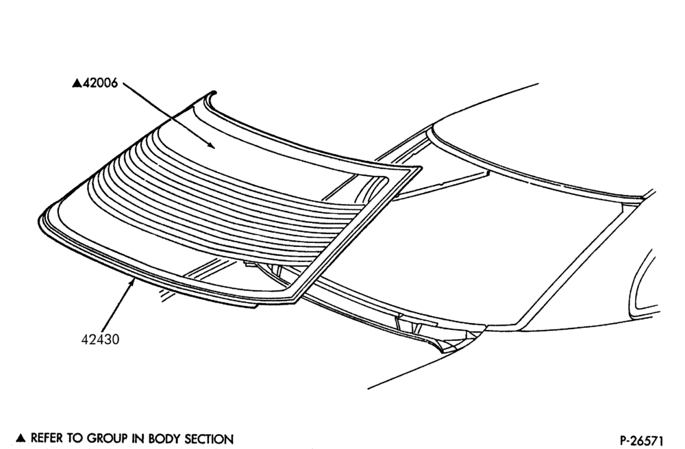 Схема MARK VIII -- BACK WINDOW MOULDING