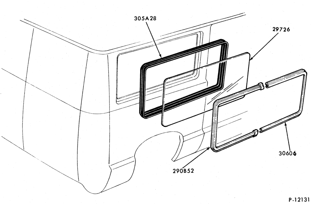 Схема DOORS AND WINDOWS-Quarter window rear (stationary)-All
