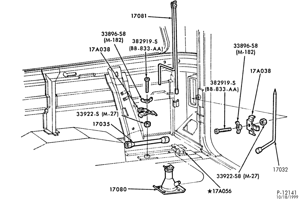 Схема SPARE WHEEL CARRIERS-Jack stowage-E100/350