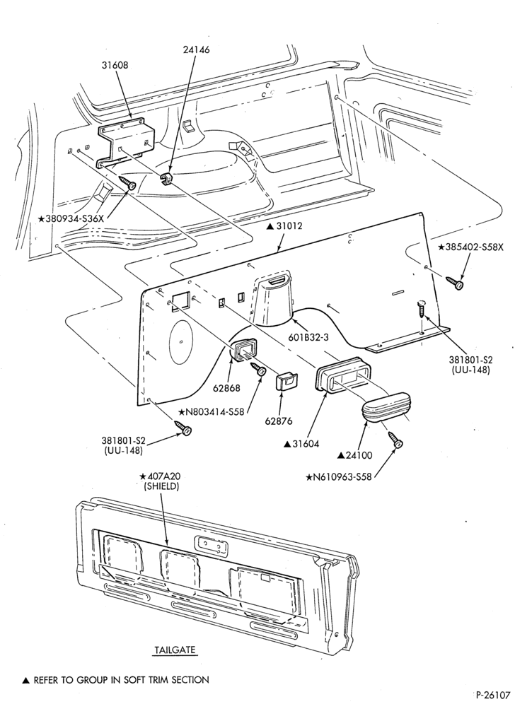 Схема SOFT, INTERIOR TRIM-Interior trim - rear quarter - lo series-U150