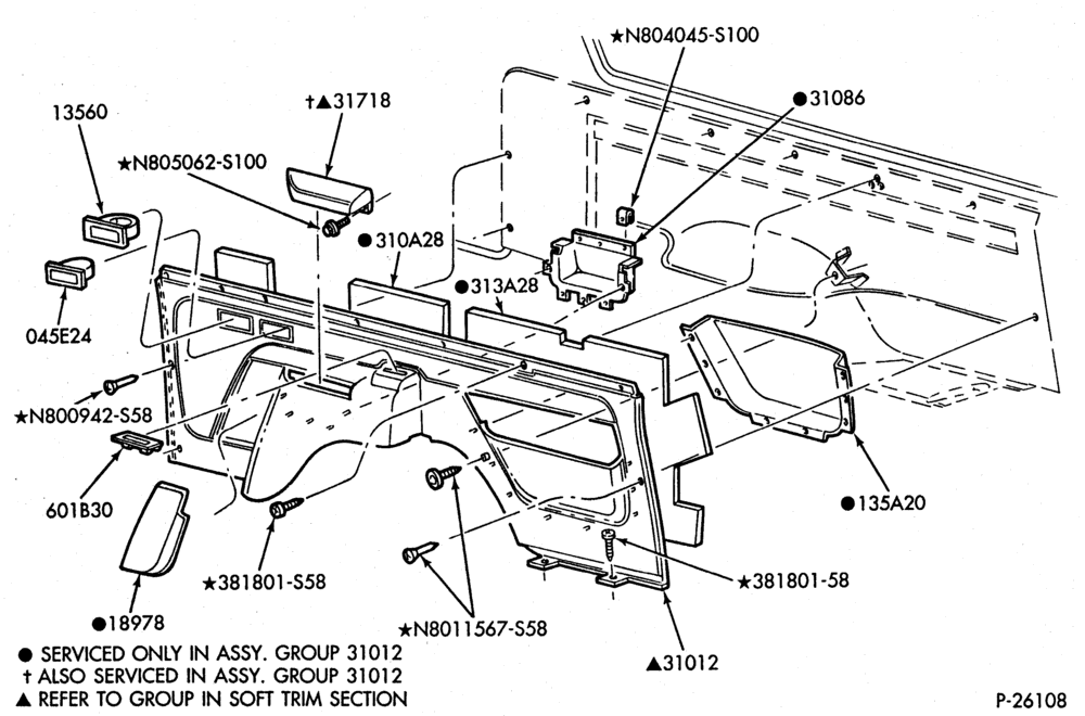 Схема SOFT, INTERIOR TRIM-Interior trim - rear quarter - high series-U150