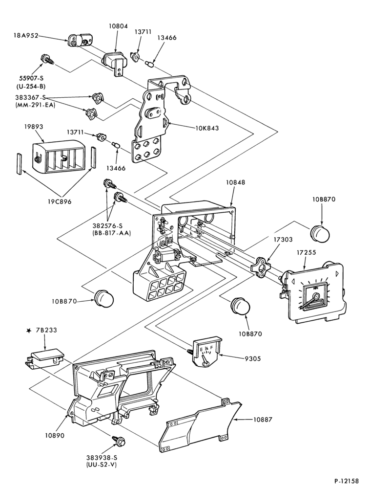 Схема Стартер, IGNITION AND HEADLAMP SWITCHES-Instrument cluster parts