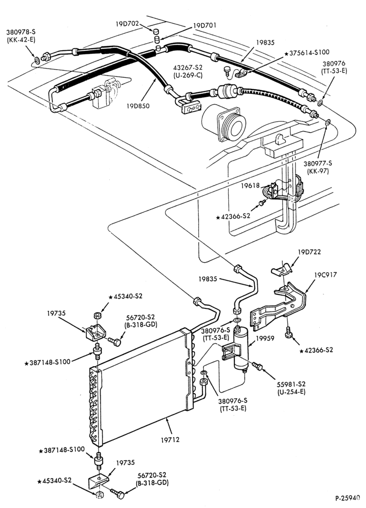 Схема AC HOSES & TUBES-8 cyl. - 5.0L-MV