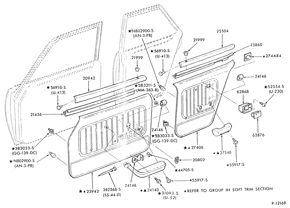 Схема SOFT, INTERIOR TRIM-Interior trim panels - body type 54