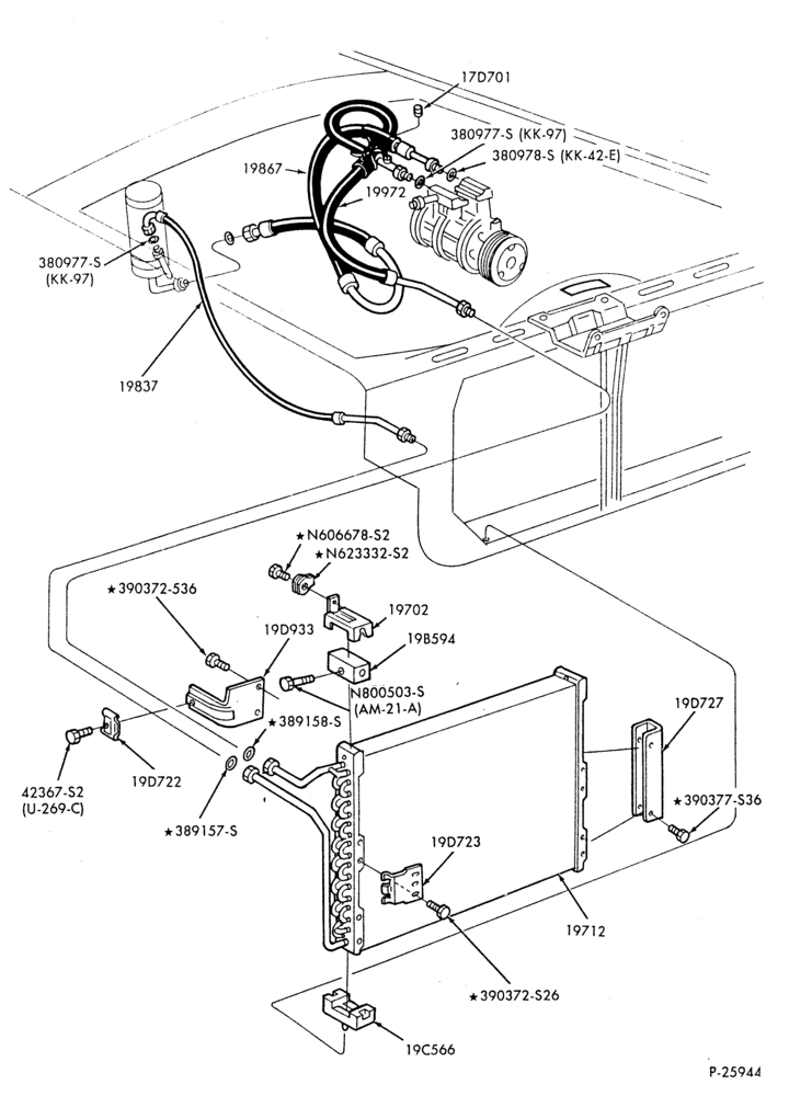 Схема AC HOSES & TUBES-8 cyl. - 5.0L & 5.8L-A,MA