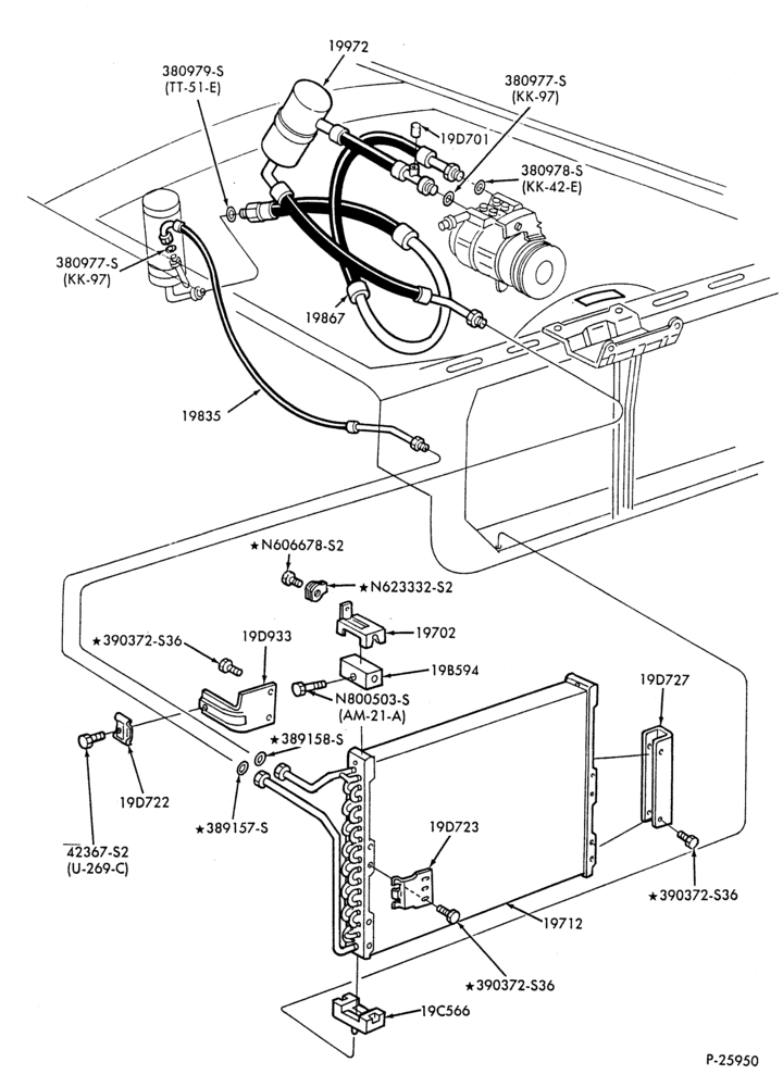 Схема AC HOSES & TUBES-8 cyl. - 5.0L - 5.8L-DT