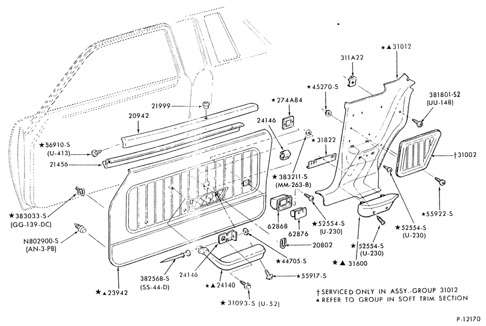 Схема SOFT, INTERIOR TRIM-Interior trim panels - body type 66