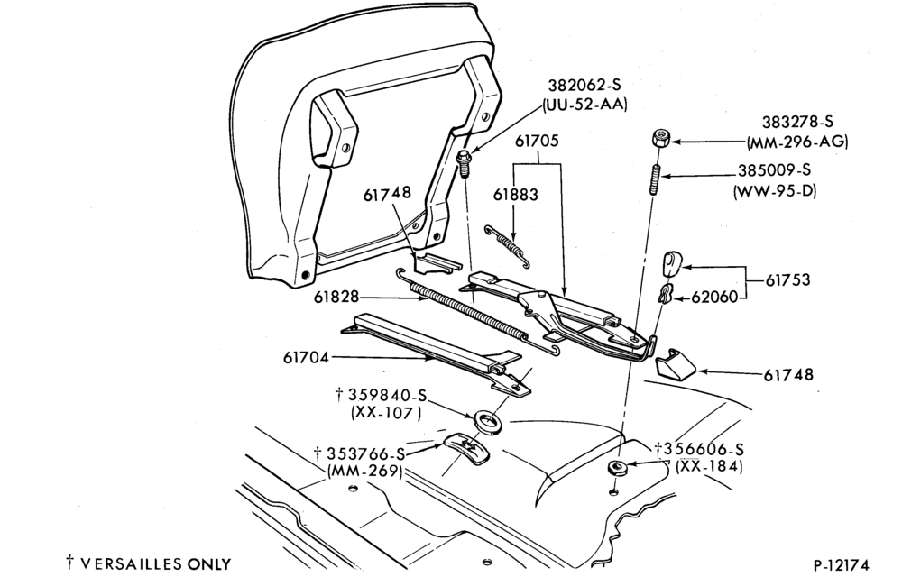 Схема SEATS AND SEAT BELTS-Front seat parts - bucket - lower half - power - manual - 2 way passenger