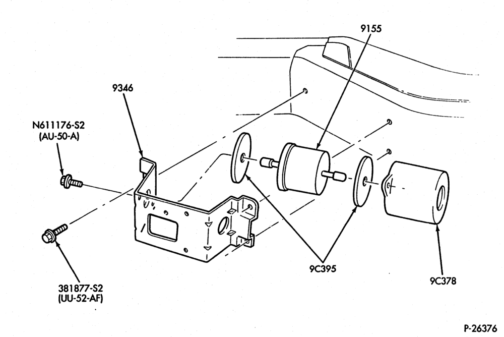 Схема 8 CYL. 5.0L (302 C.I.D.)-Fuel filter - frame mtd.