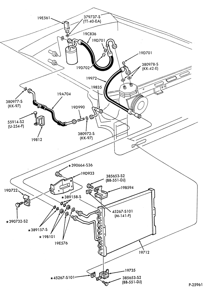 Схема AC HOSES & TUBES-6 cyl. - 3.3L-F,J