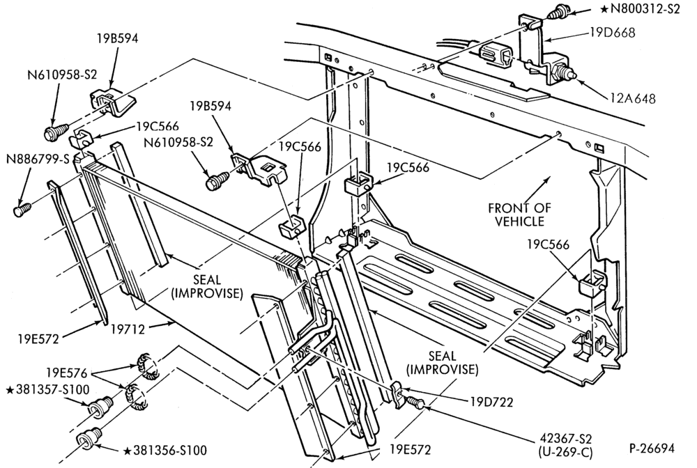 Схема AIR CONDITIONER-Condenser, dehydrator & hoses - 8 cyl. 4.6L