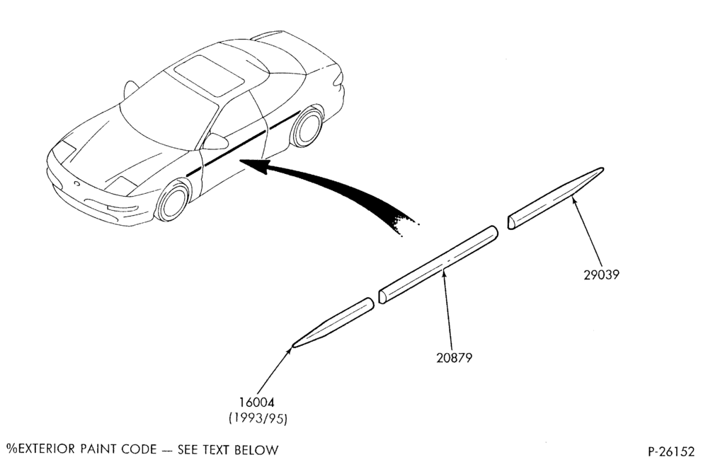 Схема PROBE -- BODY SIDE MOULDINGS UPPER